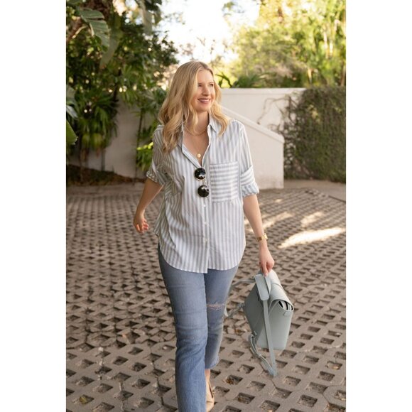 AYR The Deep End Button Up Shirt Womens Size XS Minimalist Classic Capsule Work - Picture 2 of 12